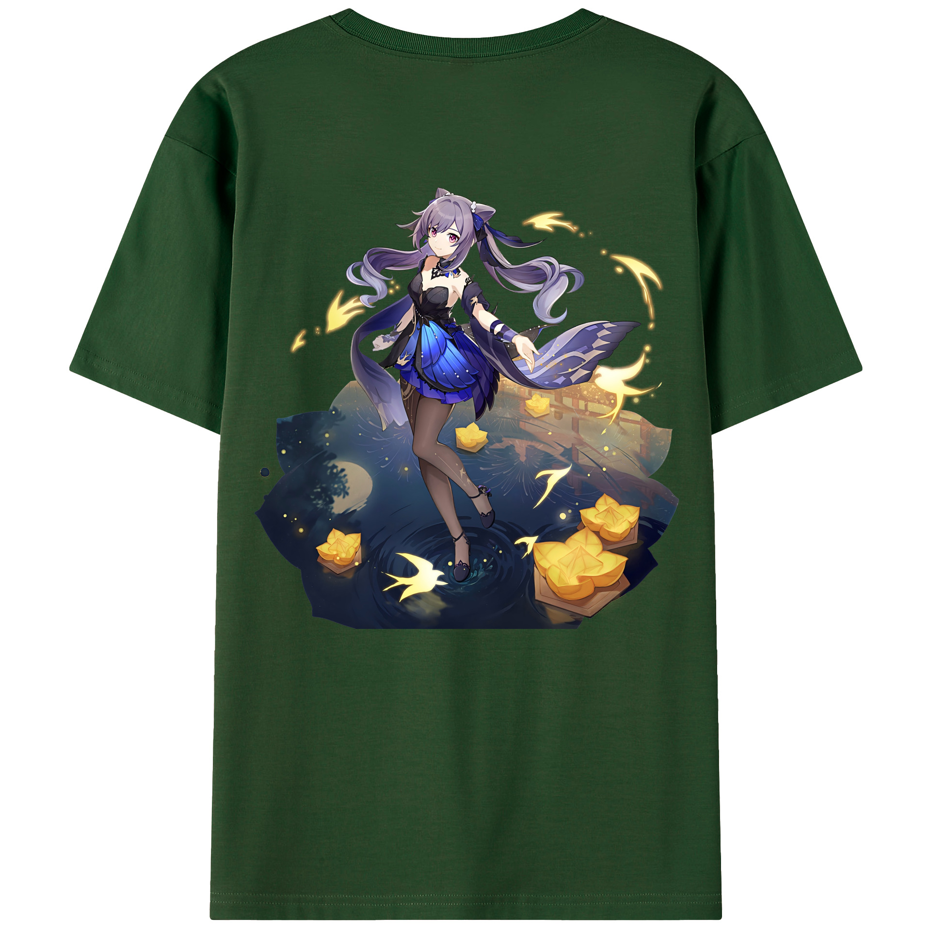 げんし神 刻晴 こくせい genshin Kokusei 綿100％半袖Tシャツ（背面プリント）
